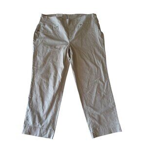 Style & Co Womens Beige Capri Pants Size XL 98% Cotton 2% Elastane Made In Jorda